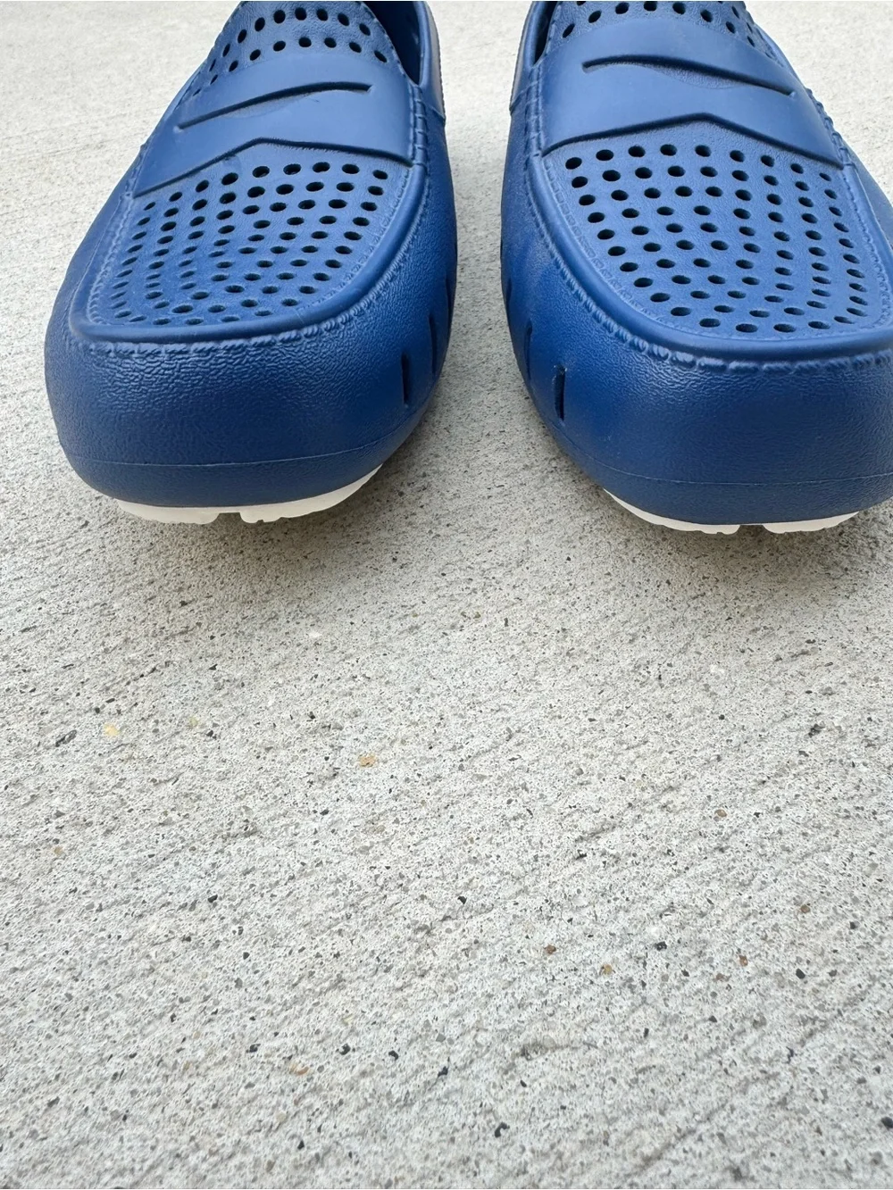 Men's Perforated Blue Slip-On Boat Shoes